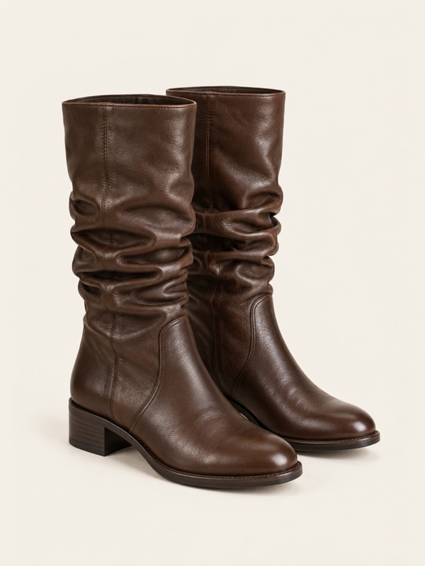 Slouch boot: A soft boot whose shaft falls in loose folds.