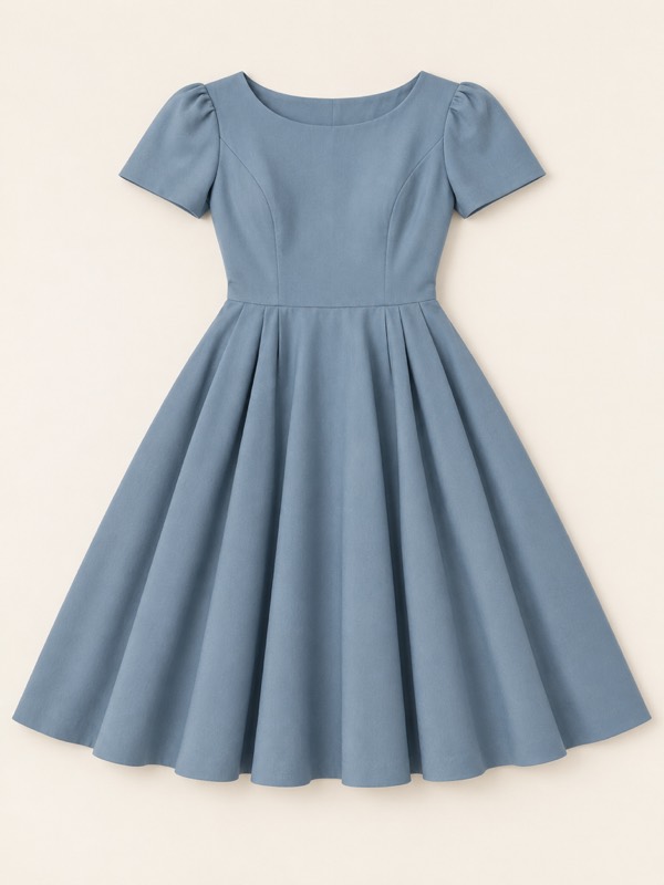 Fit-and-flare dress: A fitted bodice with a full skirt that flares from the waist.