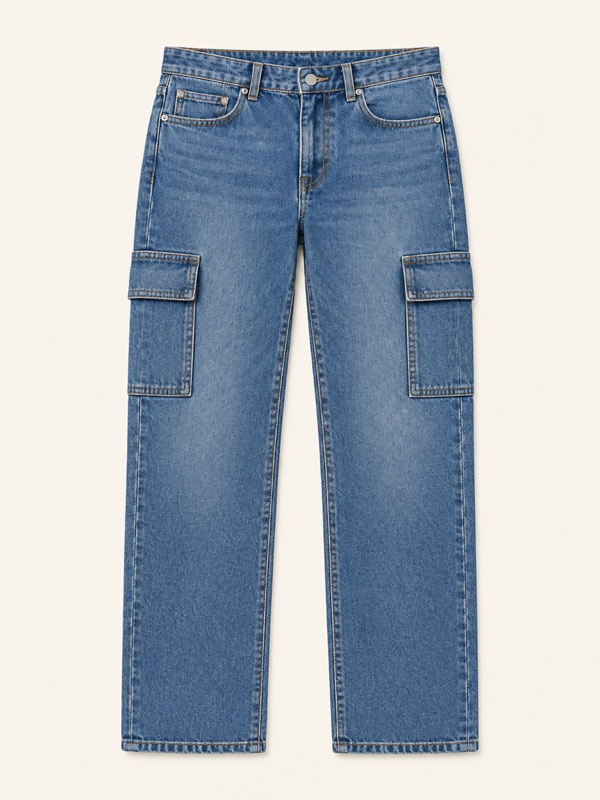 Cargo: A loose leg with big patch pockets on the thighs.