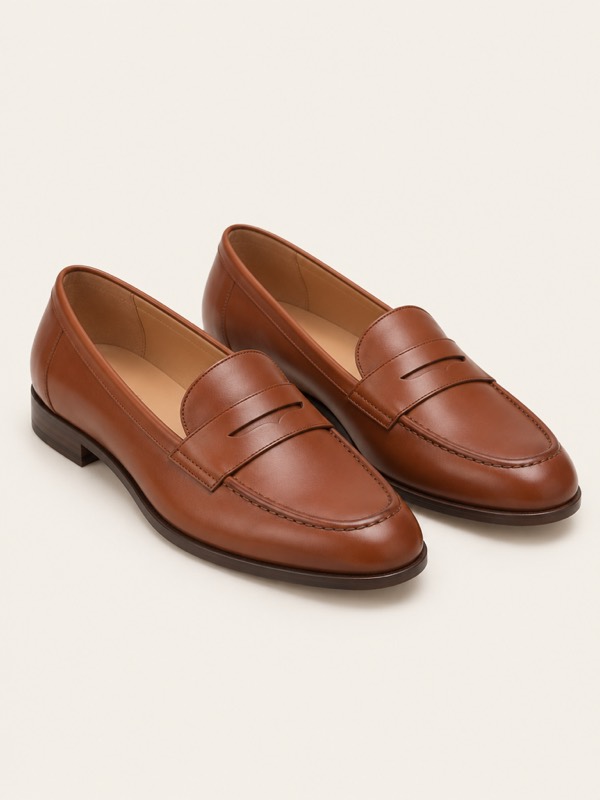 Loafer: A slip-on leather shoe with a low heel.