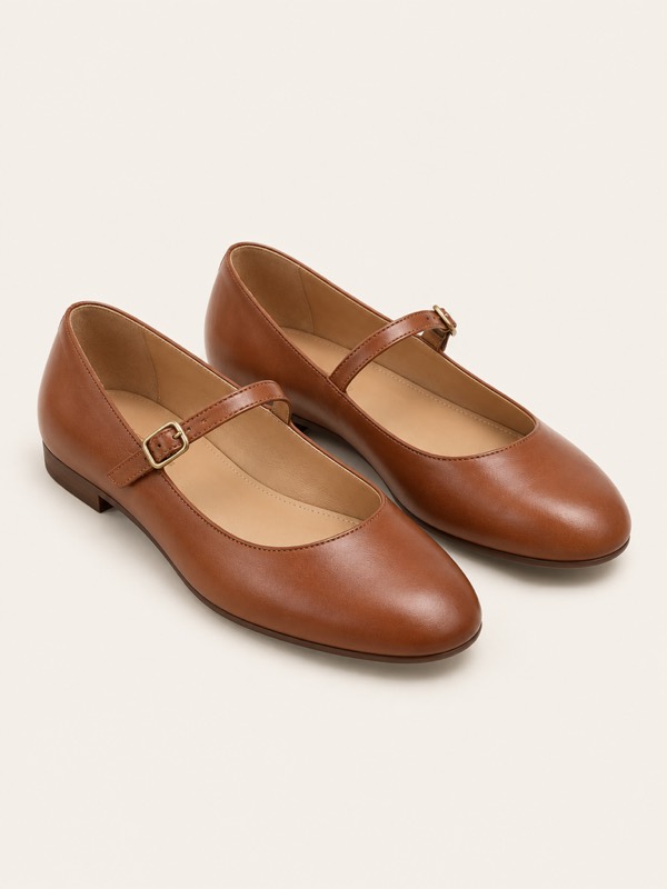 Mary Jane: A rounded shoe with a strap across the instep.