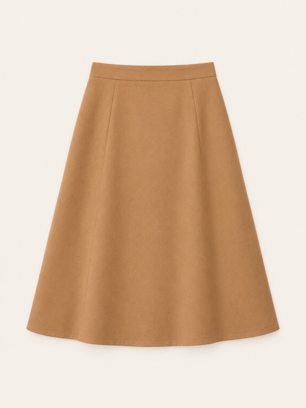 A-line skirt: Fitted at the waist and widening gently to the hem.
