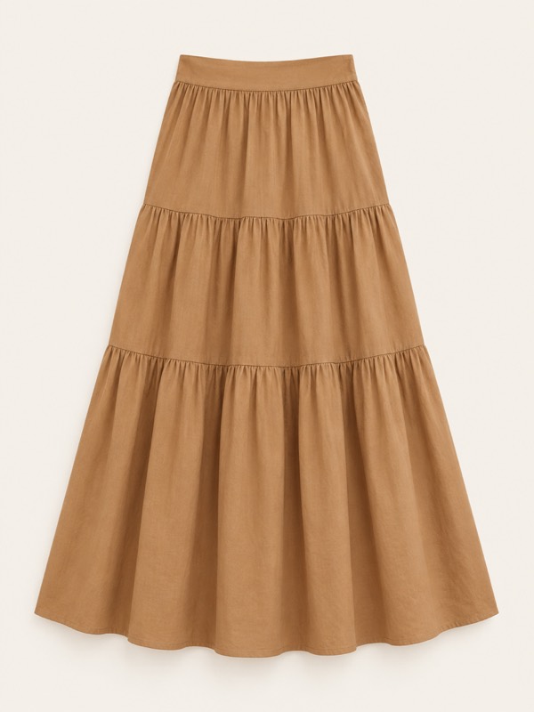 Tiered skirt: A skirt made of gathered horizontal layers.